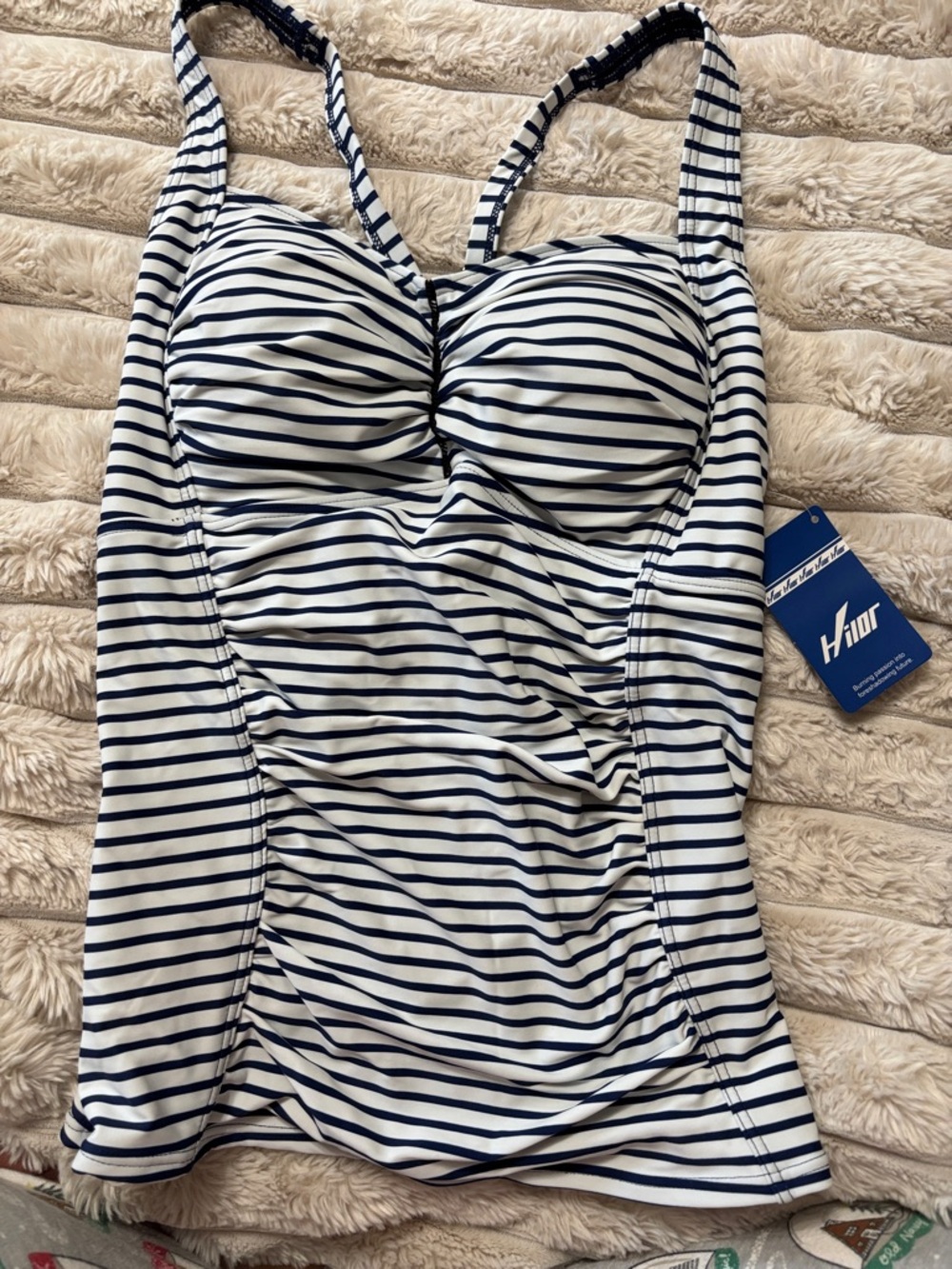Hilor Women Tankini Tummy Control Top Tankini Swimsuit Tops No Bottom SZ 12